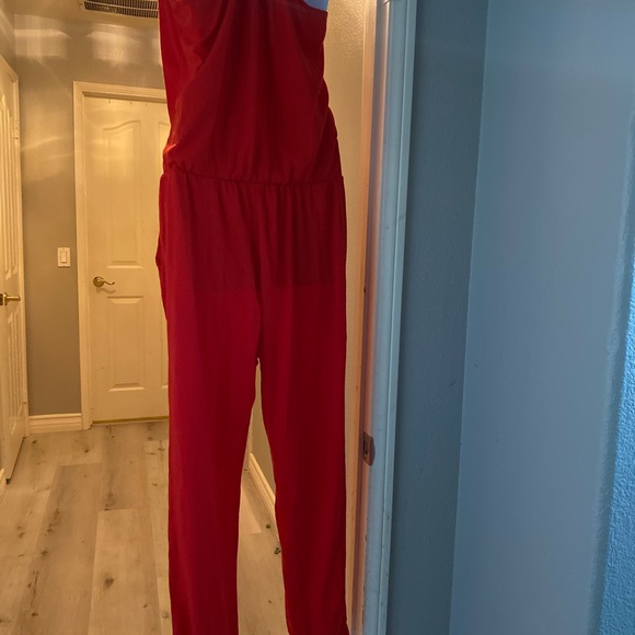 Boutique tank top/pant romper, bright red, bnwt - Picture 8 of 10